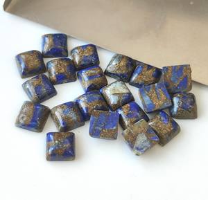 Exclusivo azul lapislázuli cobre cuadrado cabujón 3mm-30mm piedra preciosa suelta Natural para la fabricación de joyas parte posterior plana al por mayor - Product Image 4