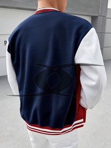 Personnalisé Hommes Vintage Varsity Veste Patchwork En Cuir Broderie Patches Collège Baseball Letterman Couleur Hiver Mouton Bouton - Product Image 2