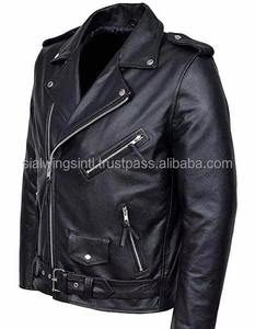 Chaqueta de Motociclista Clásica Personalizada al por Mayor para Hombre, Chaqueta de Cuero Genuino de Primera Calidad con Capucha, Diseño para Invierno - Product Image 4