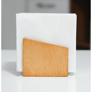 Elegante servilletero de madera, accesorio de servilleta de mesa para mesa de comedor y cocina, dispensador de servilletas de madera maciza Premium - Product Image 1