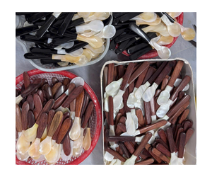 Coquille naturelle Fourchette à glace Crème Café Caviar Cuillère Nacre Coquillages Cuillères à remuer Cuillère à café Artisanat Outil de cuisine - Product Image 1