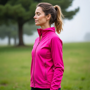 Chaqueta de compresión para yoga y fitness para mujer, transpirable, de punto, de algodón, ajustada, con cremallera, para entrenamiento - Product Image 2