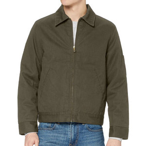 Chaqueta de Trabajo para Hombre, Informal, de Algodón, Lisa, de Lona, Tallas Grandes, con Cierre de Cremallera - Product Image 1