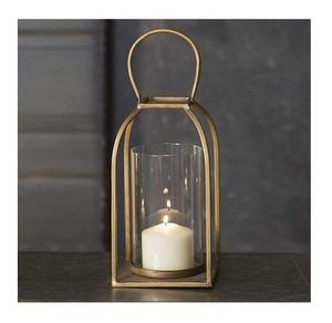 โคมไฟตกแต่งโลหะพร้อมขอบและกระจกสีทองสำหรับตกแต่งบ้านคริสต์มาสกลางแจ้งที่ทำจากเหล็กดีไซน์ใหม่ - Product Image 1