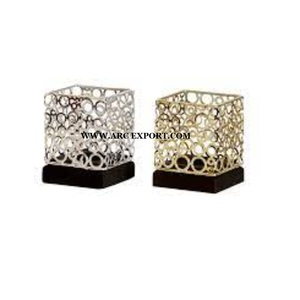 Ensemble de 2 votives d'intérieur de forme et de taille personnalisées pour la décoration intérieure. Conception standard en métal et cristal. - Product Image 5