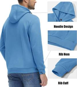 Heavyweight <b>Fleece</b> <b>Hoodie</b> for <b>Men</b> <b>Oversized</b> Drop Shoulder Winter Pullover Custom Streetwear Cotton Sweatshirt Warm Fashion - Product Image 4