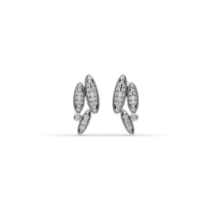 Lab-Grown Diamond Earrings with <b>Leaf</b> Cluster Design - Product Image 5
