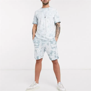 Nueva llegada verano manga corta hombres ropa casual trajes personalizados para hombres gimnasio estilo traje conjuntos Jogging corto conjunto hombres personalizado - Product Image 1