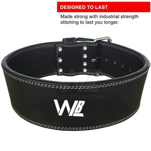 Ceinture de Soutien pour Entraînement de Force en Salle de Sport WLB-2034, Ceinture de Musculation en Cuir de Vachette à Boucle Simple, Antidérapante et Robuste pour Haltérophilie - Product Image 2