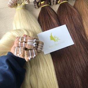 Vente en gros, 100% cheveux humains péruviens couleur Double bande vierge dessinée dans les extensions de cheveux humains - Product Image 6