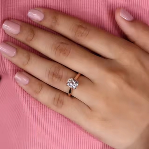 แหวนหมั้นเพชรทรงโซลิแทร์ 1.3 กะรัต แบบวินเทจ ผลิตจากเพชรเลี้ยงในห้องปฏิบัติการ พร้อมใบรับรอง IGI ทองคำขาว สำหรับผู้หญิง - Product Image 5