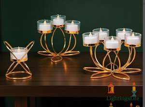 Tall Decorative Iron <b>Candle</b> Stand <b>Holder</b> Elegant Tabletop Modern Luxury <b>Silver</b> Christmas Home Decor - Product Image 6