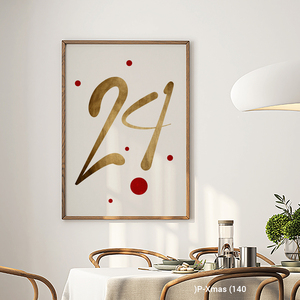Vàng thanh lịch 24 Giáng sinh hoặc năm mới thiết kế hiện đại vải tường nghệ thuật giclee in với khung gỗ - Product Image 2