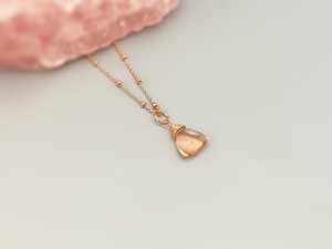 Délicat Morganite Chaîne Collier pour Femmes Argent Cou Chai Rose et Jaune Plaqué Or Chaîne Pendentif Collier Gouttes Hipping - Product Image 3