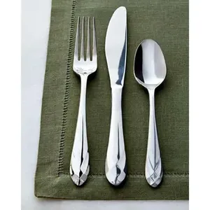 Juego de cubiertos hechos a mano con cuchara, tenedor, cuchillo en acero inoxidable espejado, diseño elegante, perfecto para bodas y cenas finas - Product Image 3