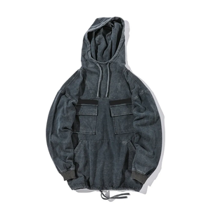 Sweats à capuche en détresse les plus vendus pour hommes à manches longues en coton Street Wear sweat à capuche d'hiver délavé à l'acide - Product Image 6