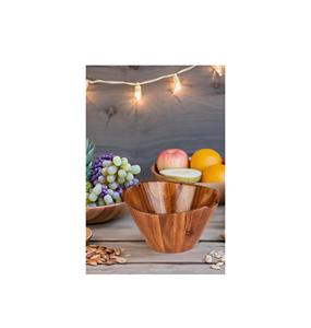 Handmade <b>wooden</b> serving bowl for elegant kitchen <b>table</b> presentation enhancing <b>rustic</b> home <b>dining</b> experience beautifully - Product Image 1