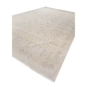 Tapis en laine et viscose noué à la main Erbe Classic Blue, motif géométrique pour la décoration du salon, grande taille 9x12, modèle Ah-1644 - Product Image 2