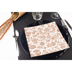 Serviettes en tissu Yakarta imprimées en terre cuite 40x40cm, Bambulux Eco, 480 pièces, B2B - Product Image 1