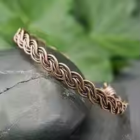 Pulsera Artesanal de Cobre de Alta Calidad, Estilo Moderno, Hecha a Mano, Trenzada, para Sanación y Terapia