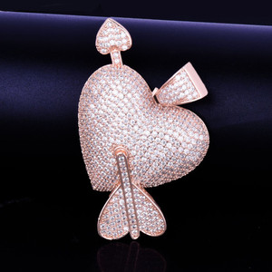 Nouveau coeur personnalisé Hip Hop pendentifs pour cadeau en argent sterling 925 et rond brillant coupe Moissanite vvs diamants - Product Image 3