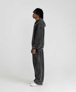 Personalizado de los hombres 450gsm 100% algodón Boxy Sudadera con capucha de gran tamaño de algodón de gran tamaño de lavado ácido camiseta personalizada Vintage sudaderas con capucha - Product Image 3