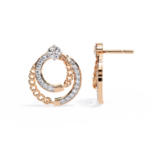 Boucles d'oreilles en or 18 carats avec diamants brillants de laboratoire, design élégant - Product Image 4