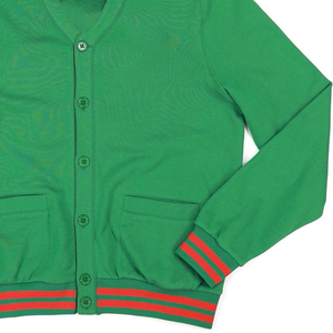 Cardigan en coton mélangé pour hommes, col en V, pull en tricot, boutons brodés, poches, vêtements d'hiver, décoration à motifs d'appliques et de lettres - Product Image 2