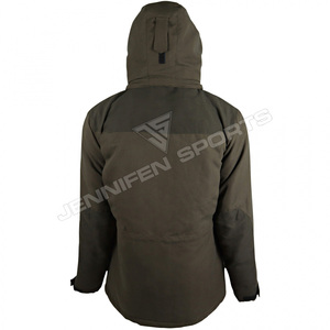 European Style Men's Hunting Jacket Custom Windproof 100% Cotton Canvas Fabric Outdoor Breathable Winter Solid Shooting Jacket - Product Image 4