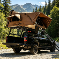 Tente de toit rigide à ouverture latérale, facile à déplier, légère, avec cadre en aluminium pour camping en SUV