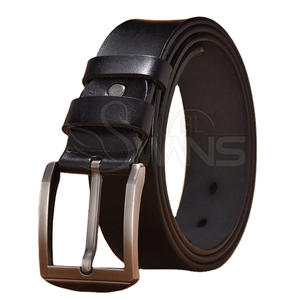 เข็มขัดหนังผู้ชายแบบหรูหราทำจากหนังวัวแท้แบบทางการทำด้วยมือพร้อมหัวเข็มขัดแบบคลาสสิก - Product Image 1