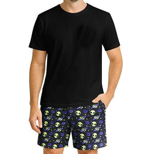 Ensemble de t-shirts respirants pour hommes 100% coton imprimé tout match avec short ensemble court d'été en gros - Product Image 6