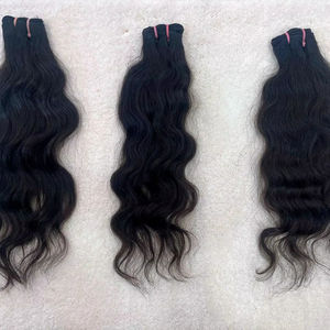 Extensiones de Cabello Humano Virgen Remy de Doble Trama para Máquina, Cabello Indio de Templo, Suave, con Puntas Completas, para Tejer, Decoloración - Product Image 1