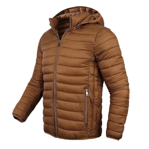 "Custom 2025 2026 Mens Winter Puffer Jacket Long Warm Hooded Zipper Closure Canvas Material Casual Style OEM Outwear" - Product Image 1