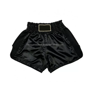 Short de Boxe Muay Thai Personnalisé Unisexe Noir 100% Polyester Spandex Respirant Séchage Rapide Sublimation 220g Logo Avant - Product Image 3