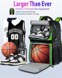 Sac de sport à logo personnalisé unisexe avec compartiment à chaussures motif solide pour l'entraînement de basket-ball et de football ou les voyages-Unisexe - Product Image 2