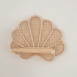 Estante de concha marina de ratán para guardería de bebé Estante montado en concha de perla de ratán armonioso para habitación de niños - Product Image 5