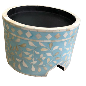 Support à gâteau rond en os incrusté artisanal avec motif artistique, support à dessert haut de gamme pour mariage, anniversaire et grande célébration - Product Image 5