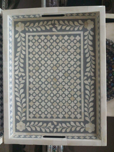 Bone Inlay <b>Trays</b>, Bone Inlay Serving <b>Tray</b>, Wood Bone Inlay Storage <b>Trays</b> <b>Decorative</b> <b>Trays</b> by crescent crafts - Product Image 6