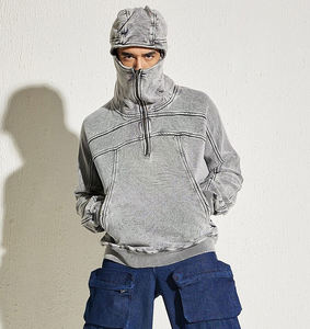 เสื้อมีฮู้ดสำหรับผู้ชายผ้าคอตตอนออร์แกนิกมีซิปล้างได้ซีดจาง - Product Image 3