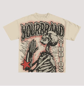 T-shirt personnalisé délavé à l'acide de style vintage pour hommes 100% coton surdimensionné tenue décontracté avec épaules tombantes - Product Image 6