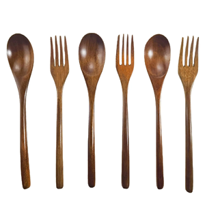 El juego perfecto de cuchara y tenedor de madera, utensilios de madera para cocinar o funcionalidad de cucharas de madera, cubiertos de madera de lujo elegantes - Product Image 5