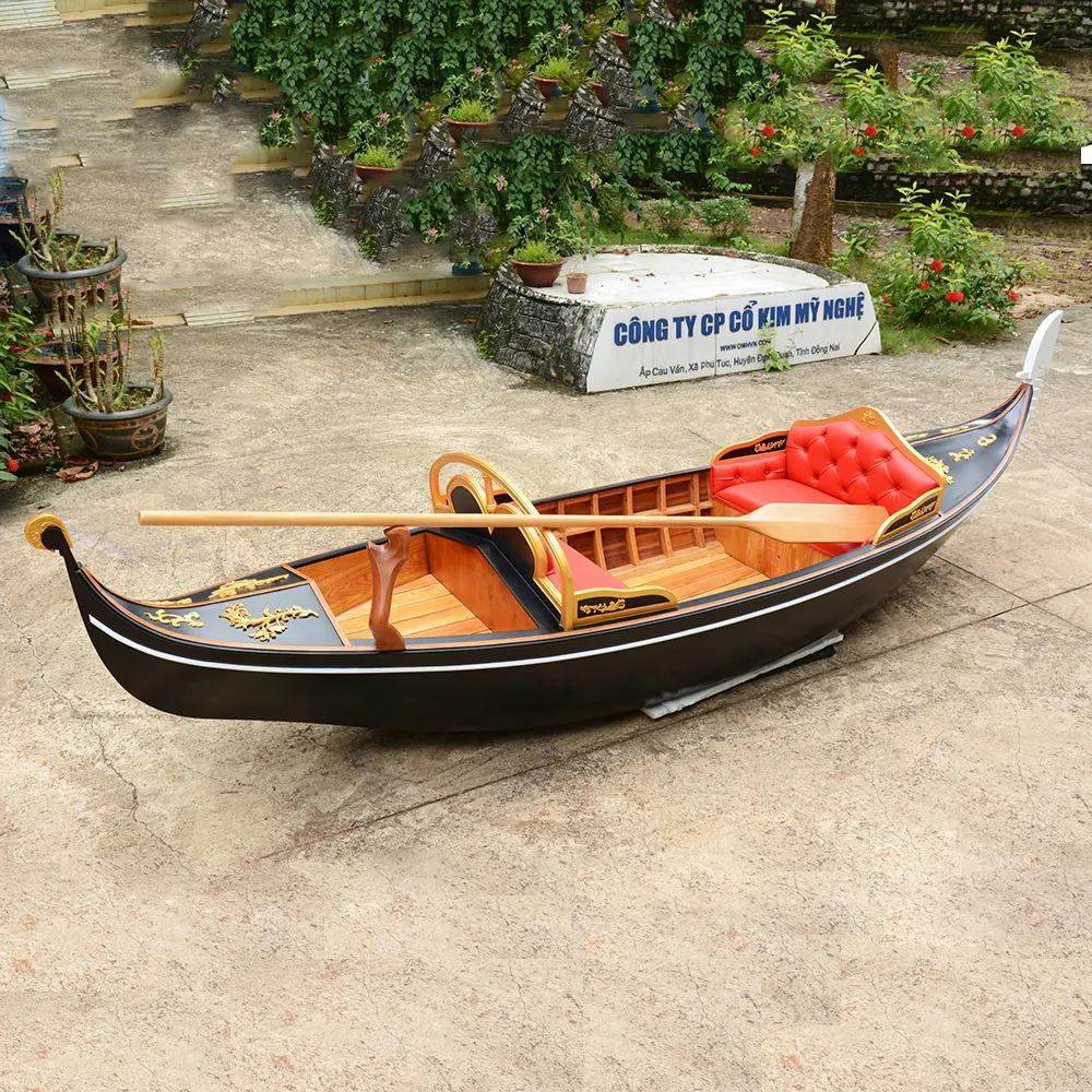 Venezia nische Gondel Real Boat 15 Fuß nach Maß mit Paddel für See hand gefertigte Holzboot Kajak/Kanu zu verkaufen