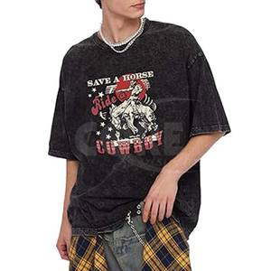 Nueva camiseta personalizada con lavado ácido y sol se desvaneció, ropa de calle, camisetas informales de manga corta con estampado de sublimación transpirable para hombres - Product Image 3