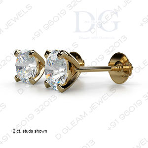 Pendientes de Moissanita Cultivada en Laboratorio de 2.00 CT, Modernos, con 4 Puntas Curvas, Oro Rosa, Cierre de Rosca, Plata de 14K, para Compromiso o Aniversario - Product Image 2