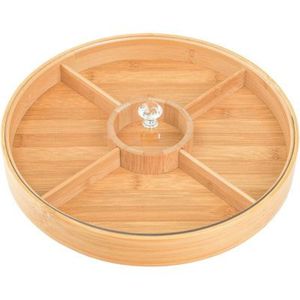 Caja de Almacenamiento Giratoria Ecológica con Tapa Transparente |   Organizador Giratorio Lazy Susan para Aperitivos, Joyas y Frutos Secos de Cocina - Product Image 1