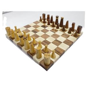 ชุดหมากรุกไม้บอร์ดอะคริลิคแม่เหล็กสี่เหลี่ยมพร้อมชิ้นส่วนโลหะสำหรับเล่นเกมกลางแจ้งกระดานทำมือมุมโค้งมนหรูหรา - Product Image 6