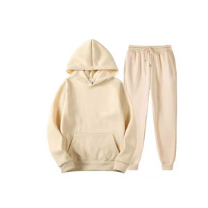 Conjunto de dos piezas informal deportivo de moda ecológico para mujer Sudadera y pantalones de patrón sólido para otoño - Product Image 4