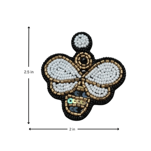 Ivory Buzz Fashion Drop Earrings with Beaded Detail Elegant and Stylish - Product Image 2
