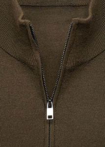 2025 OEM moda logotipo bordado personalizado suéteres de los hombres Top de manga larga prendas de punto personalizado cálido invierno suéter con cremallera de los hombres - Product Image 5